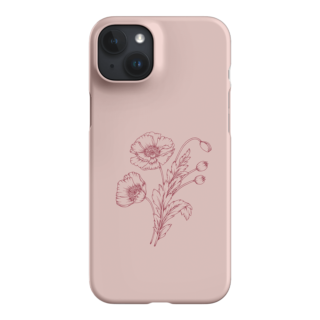 Blush Poppies Printed Phone Cases iPhone 15 Plus / Snap by Typoflora - The Dairy