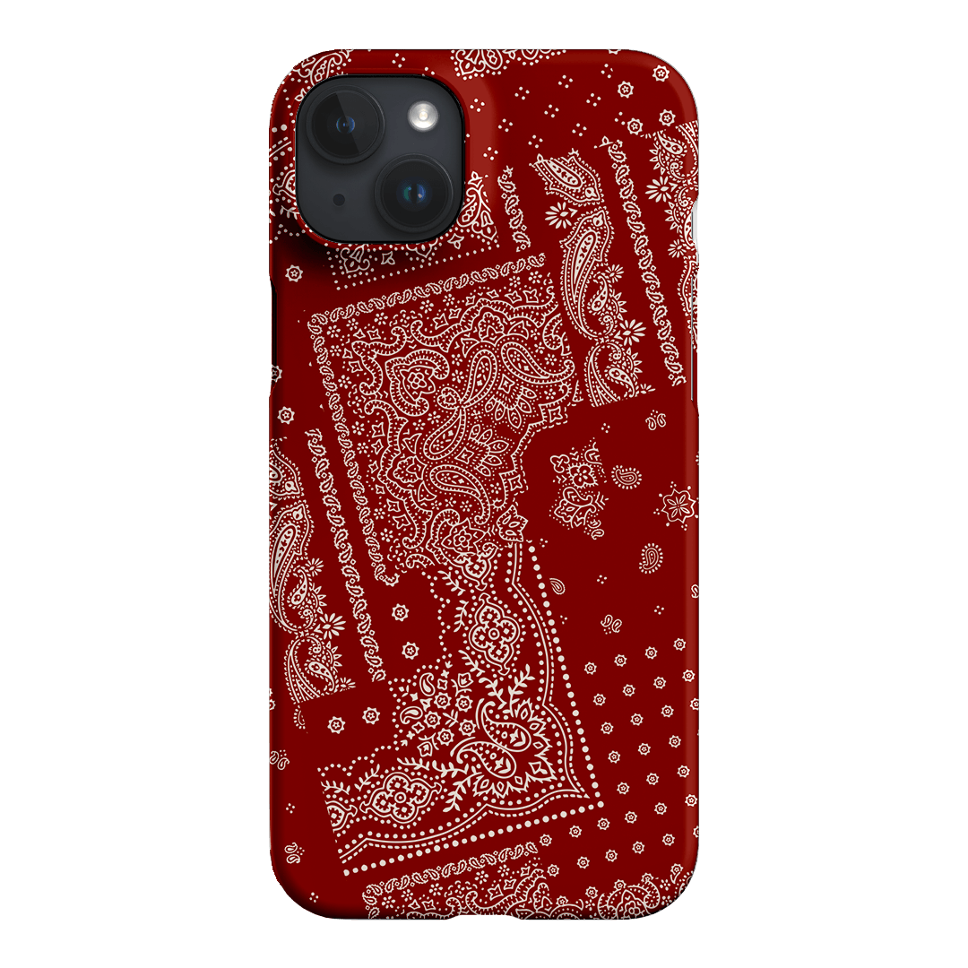 Paisley Crimson Printed Phone Cases iPhone 15 Plus / Snap by The Dairy - The Dairy
