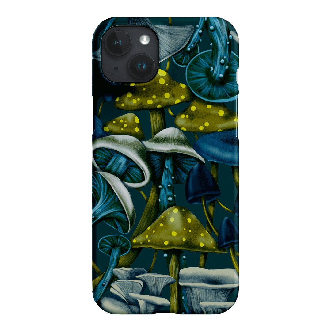 Shrooms Blue Printed Phone Cases iPhone 15 Plus / Snap by Kelly Thompson - The Dairy