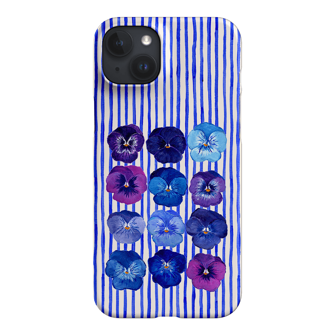 Striped Pansies Printed Phone Cases iPhone 15 Plus / Snap by Kayla Henley - The Dairy