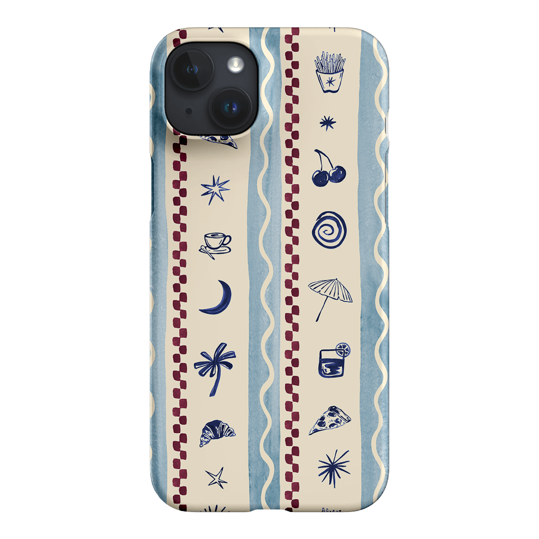 Summer Snacks Blue Printed Phone Cases iPhone 15 Plus / Snap by Charlie Taylor - The Dairy
