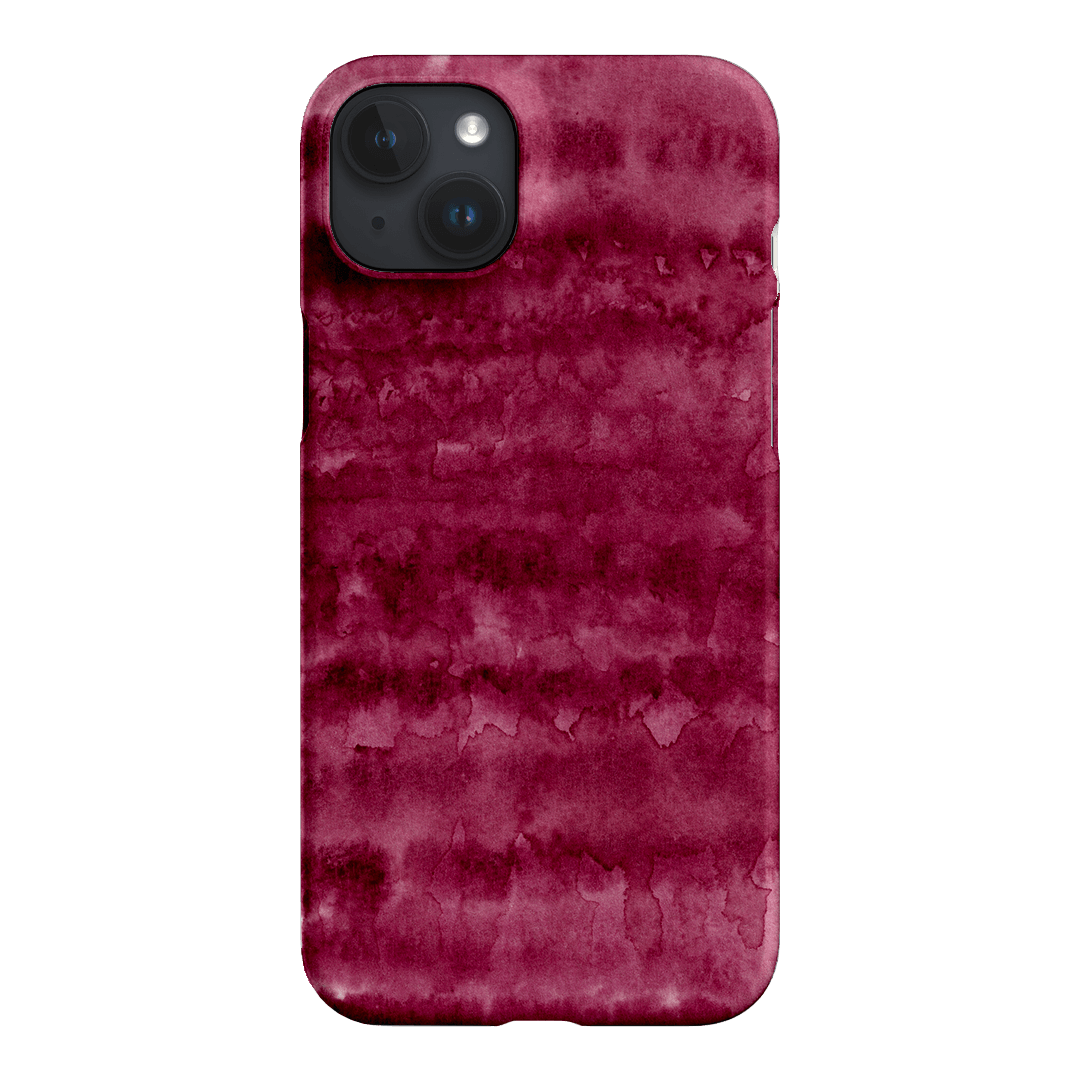 Watercolour Stripes Burgundy Printed Phone Cases iPhone 15 Plus / Snap by The Dairy - The Dairy
