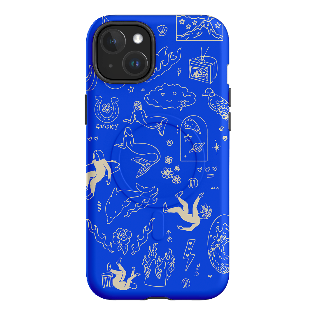 Easty Flash Blue Printed Phone Cases iPhone 15 Plus / Armoured MagSafe by Easty Beasty - The Dairy