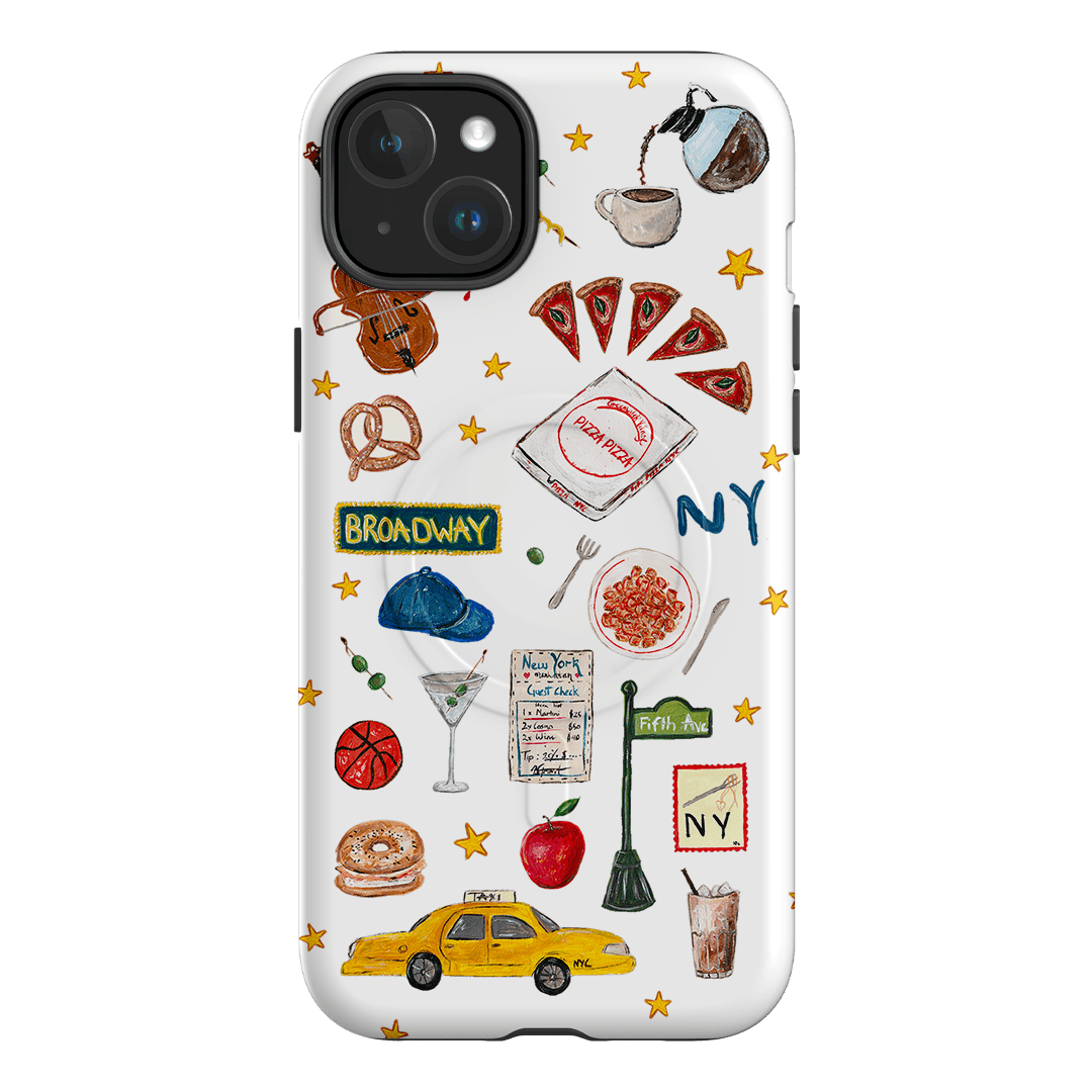 NYC White Printed Phone Cases iPhone 15 Plus / Armoured MagSafe by BG. Studio - The Dairy