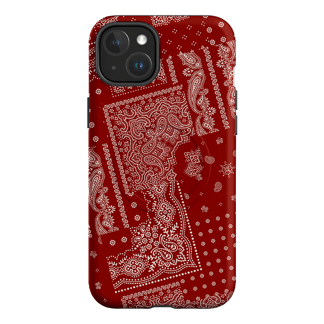 Paisley Crimson Printed Phone Cases iPhone 15 Plus / Armoured MagSafe by The Dairy - The Dairy