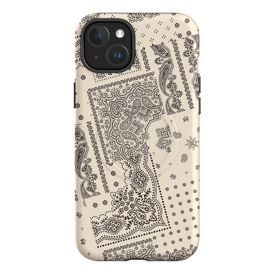 Paisley Ecru Printed Phone Cases iPhone 15 Plus / Armoured MagSafe by The Dairy - The Dairy