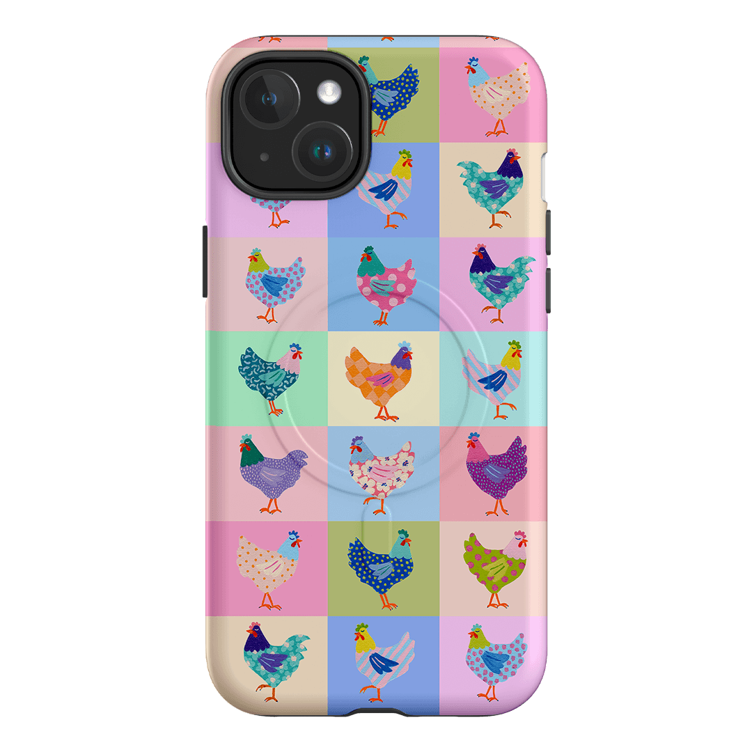 Pastel Chickens Printed Phone Cases iPhone 15 Plus / Armoured MagSafe by Kayla Henley - The Dairy