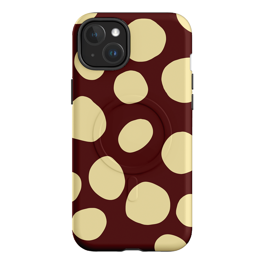 Pebbles Burgundy Butter Printed Phone Cases iPhone 15 Plus / Armoured MagSafe by Veronica Tucker - The Dairy