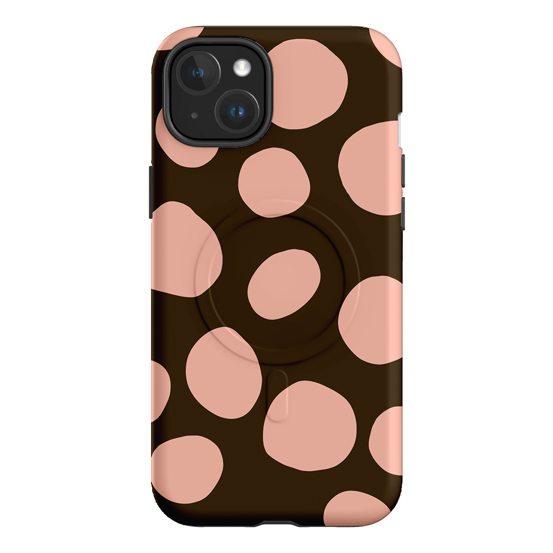 Pebbles Chocolate Pink Printed Phone Cases iPhone 15 Plus / Armoured MagSafe by Veronica Tucker - The Dairy