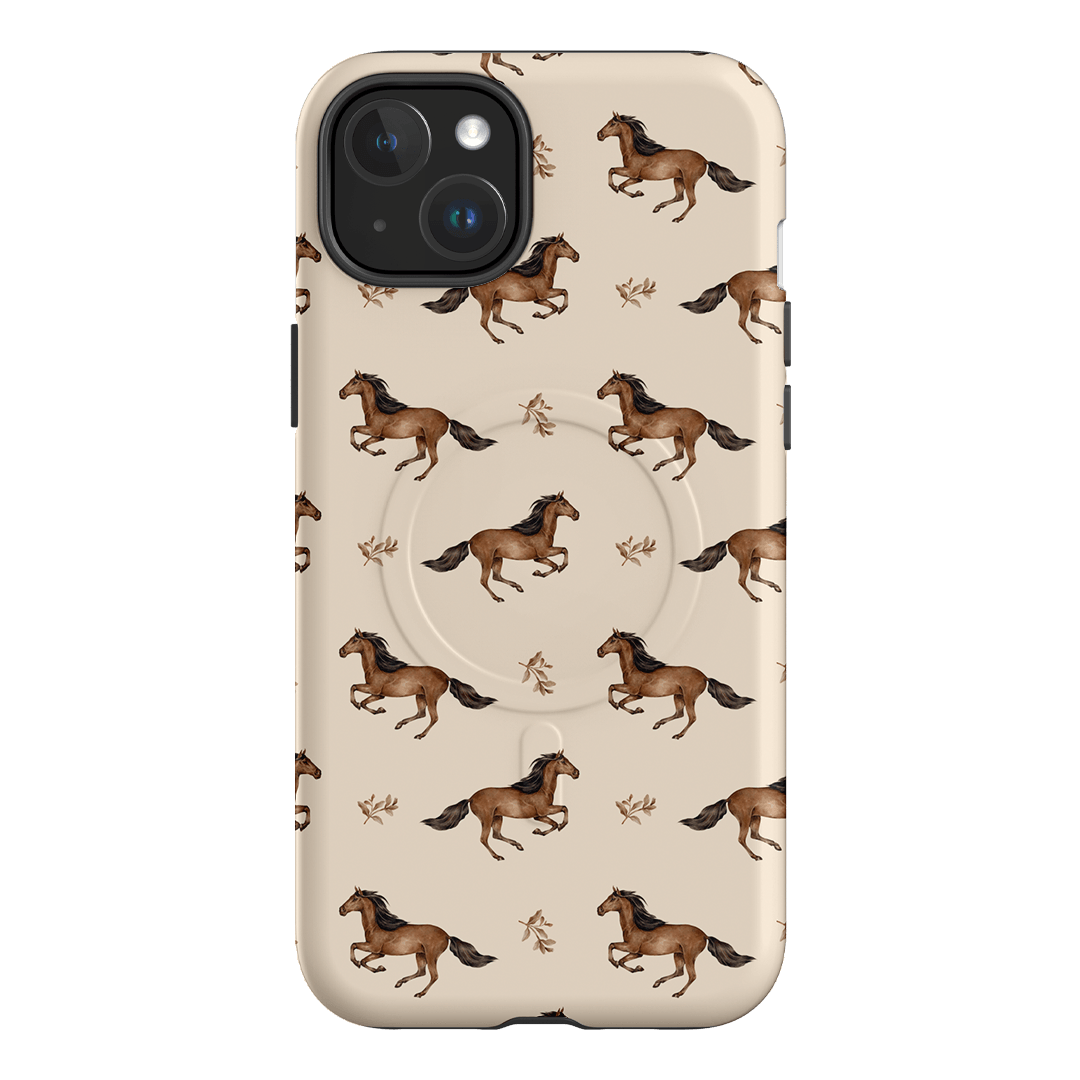 Running Horse Printed Phone Cases iPhone 15 Plus / Armoured MagSafe by Kasiags Art - The Dairy