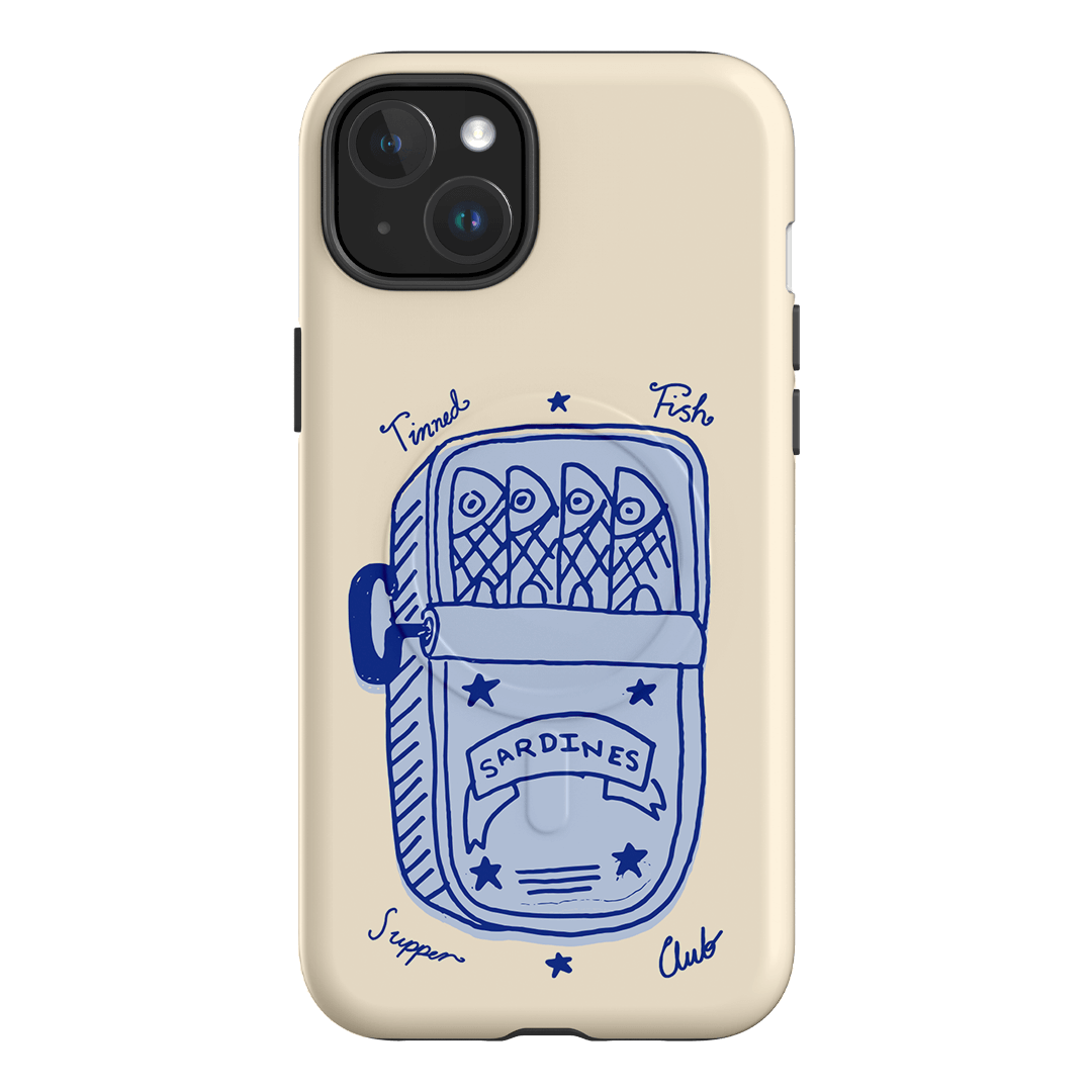 Sardine Social Blue Printed Phone Cases iPhone 15 Plus / Armoured MagSafe by The Dairy - The Dairy