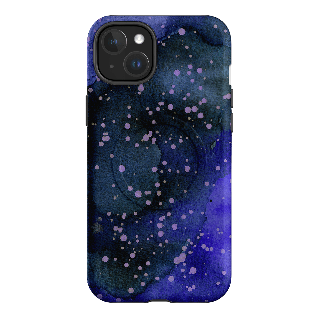 Spotty Navy Printed Phone Cases iPhone 15 Plus / Armoured MagSafe by The Dairy - The Dairy