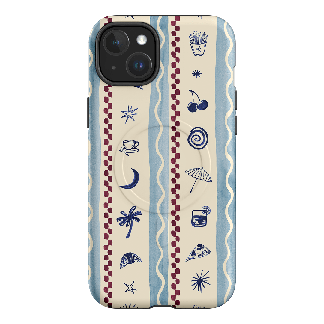 Summer Snacks Blue Printed Phone Cases iPhone 15 Plus / Armoured MagSafe by Charlie Taylor - The Dairy