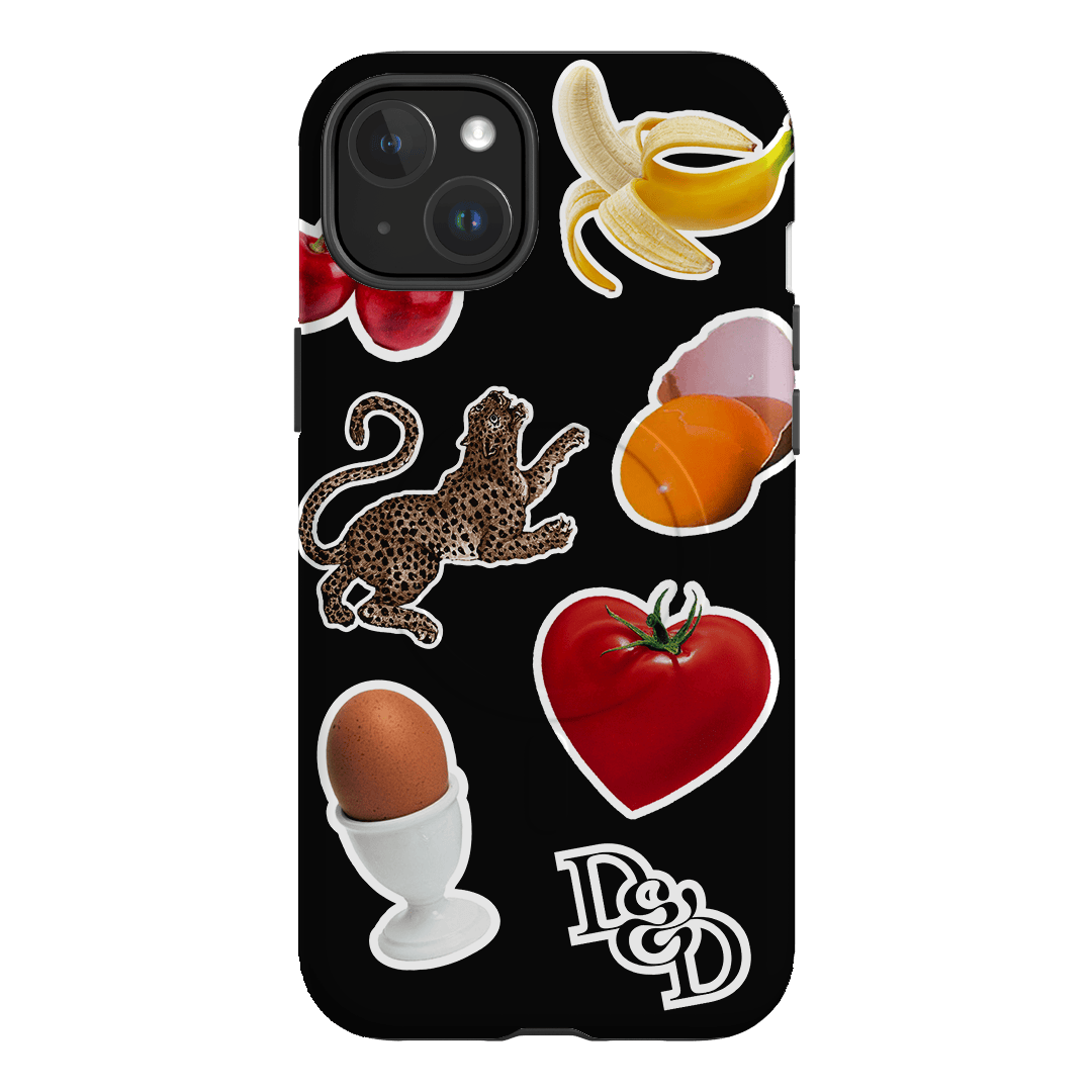 Sunday Stickers Black Printed Phone Cases iPhone 15 Plus / Armoured MagSafe by Desmond & Dempsey - The Dairy