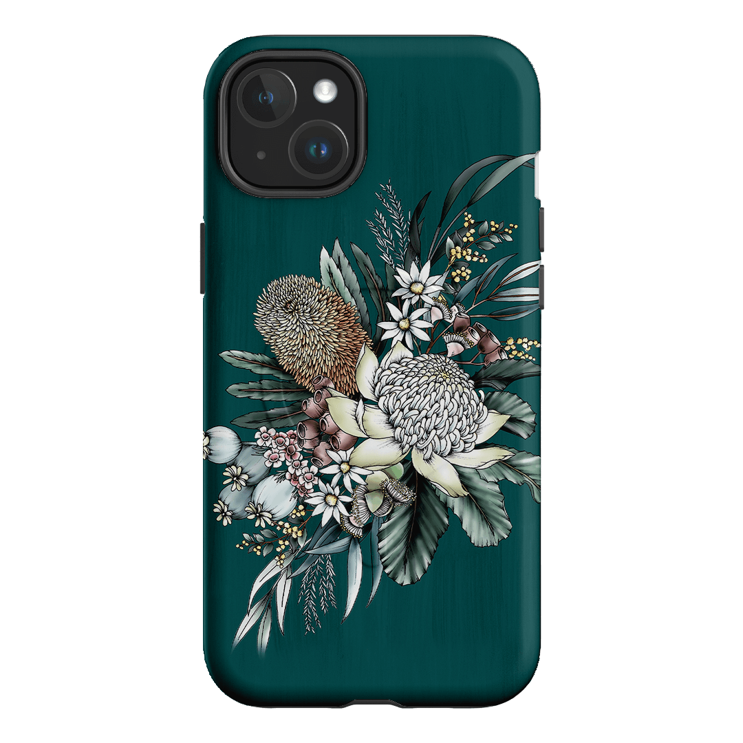 Teal Native Printed Phone Cases by Typoflora - The Dairy