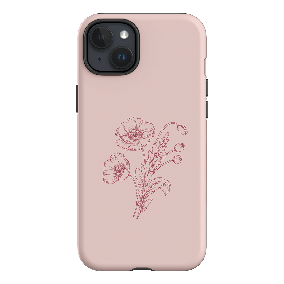 Blush Poppies Printed Phone Cases iPhone 15 Plus / Armoured by Typoflora - The Dairy