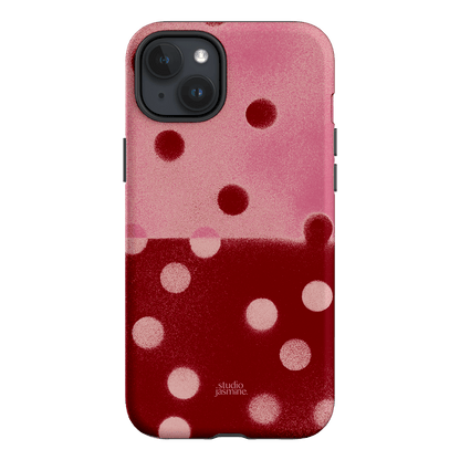 Cherry Polka Dot Printed Phone Cases iPhone 15 Plus / Armoured by Jasmine Dowling - The Dairy