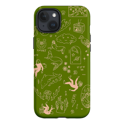 Easty Flash Green Printed Phone Cases iPhone 15 Plus / Armoured by Easty Beasty - The Dairy