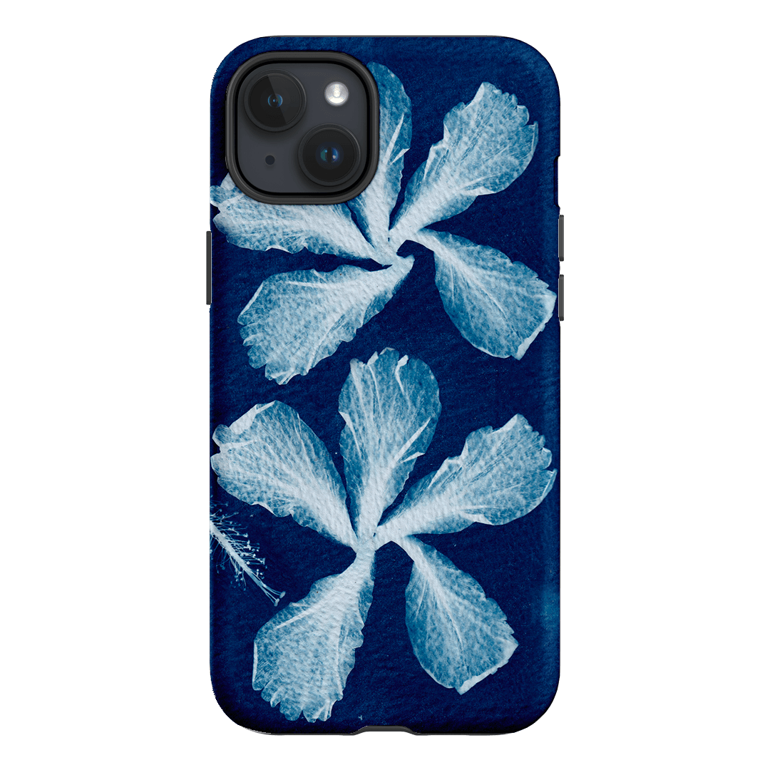Hibiscus Cyanotype Printed Phone Cases iPhone 15 Plus / Armoured by Sally Hungerford - The Dairy