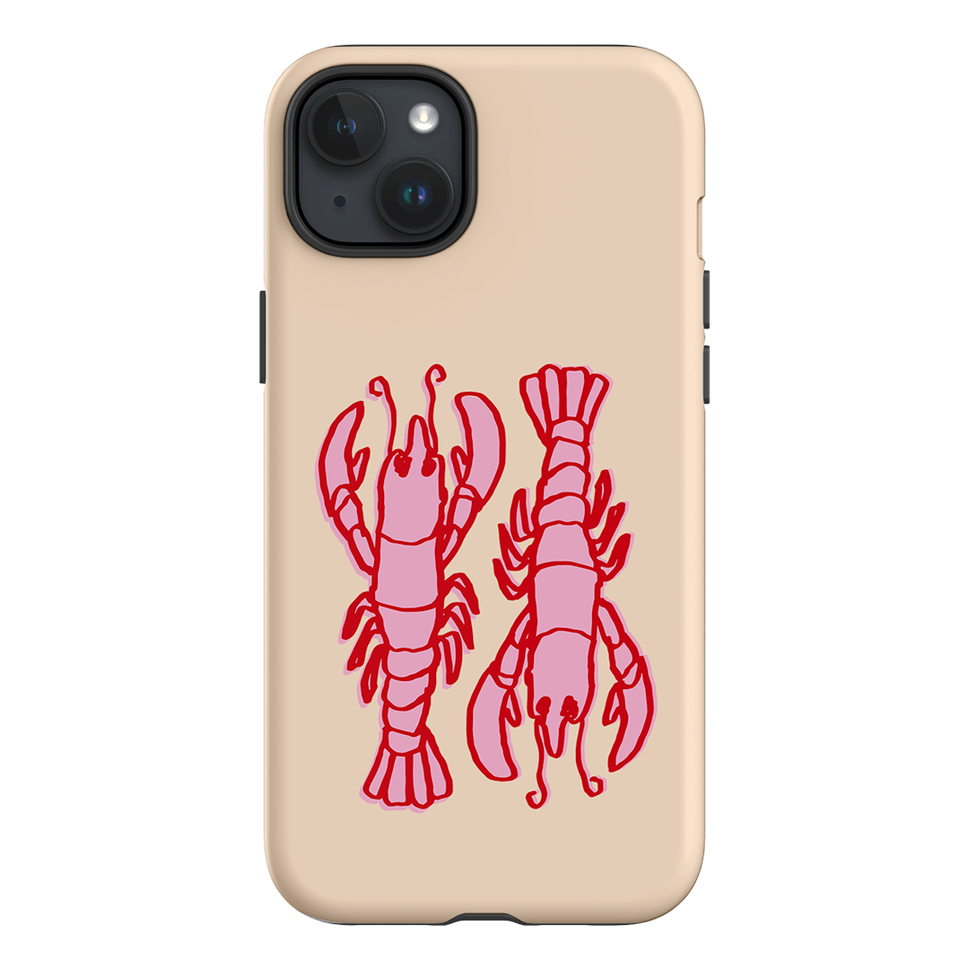 Lobster Love Peach Printed Phone Cases iPhone 15 Plus / Armoured by The Dairy - The Dairy