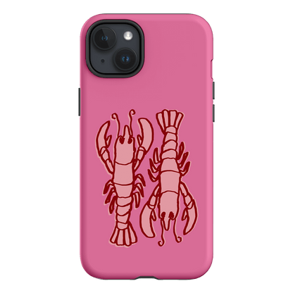 Lobster Love Pink Printed Phone Cases iPhone 15 Plus / Armoured by The Dairy - The Dairy