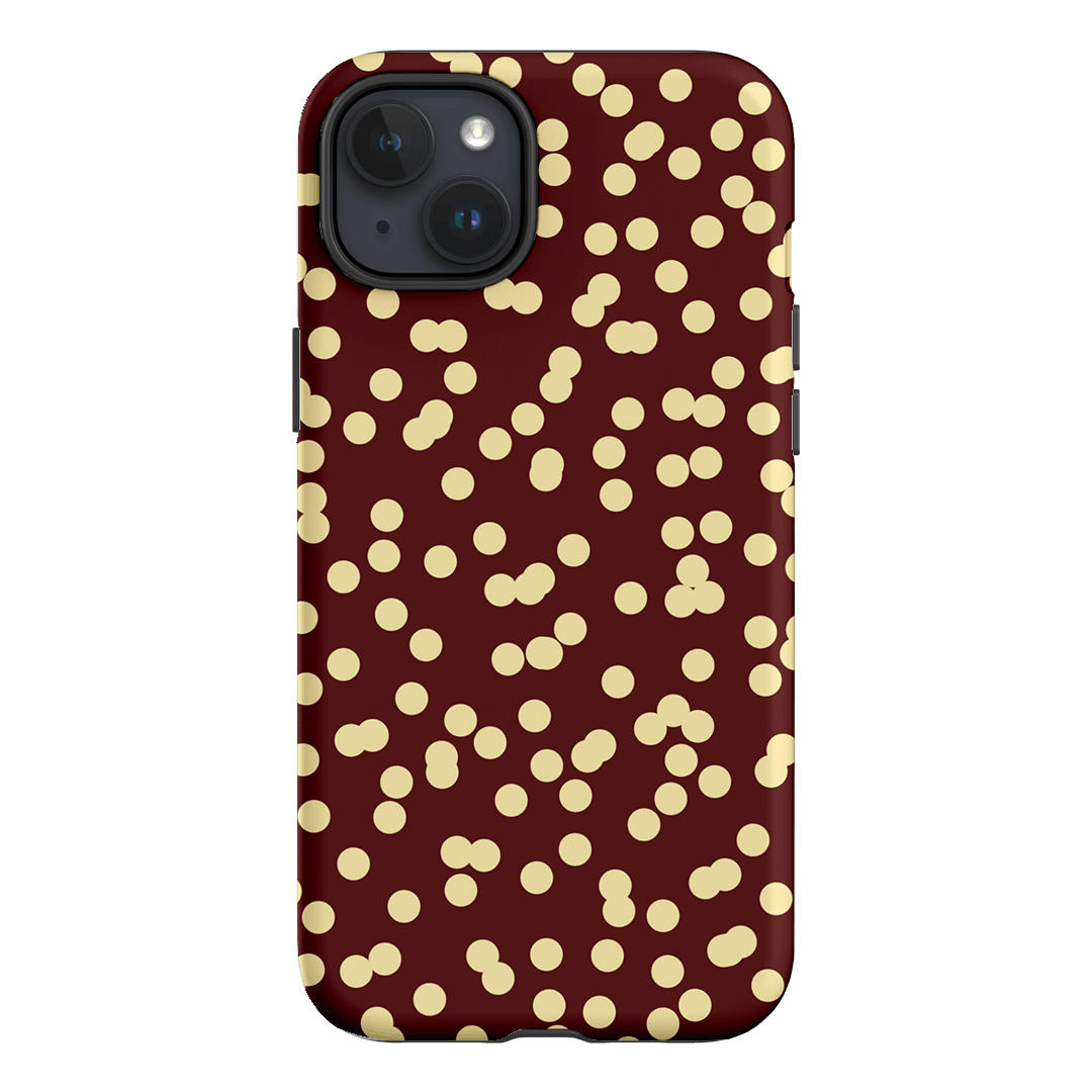 Mini Confetti Burgundy Butter Printed Phone Cases iPhone 15 Plus / Armoured by Veronica Tucker - The Dairy