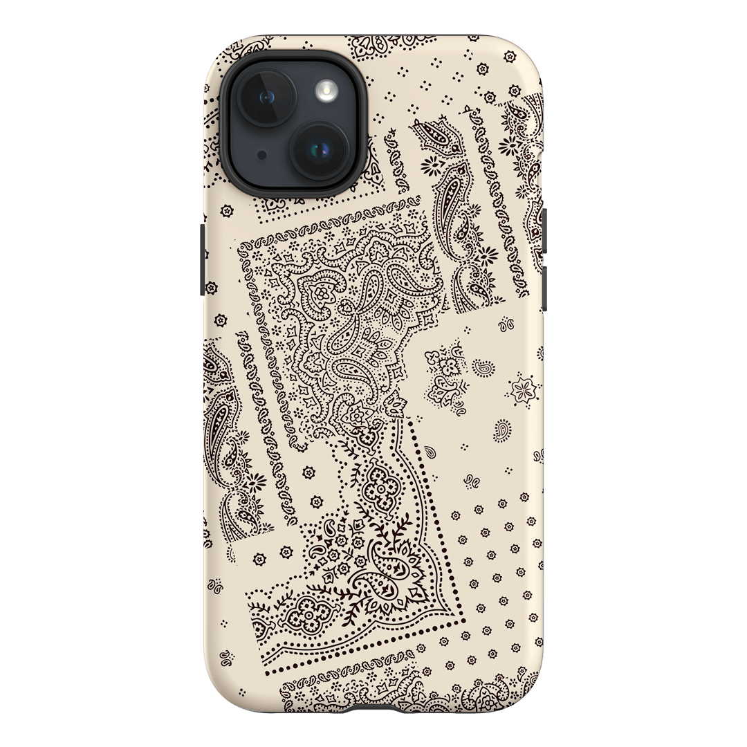 Paisley Ecru Printed Phone Cases iPhone 15 Plus / Armoured by The Dairy - The Dairy