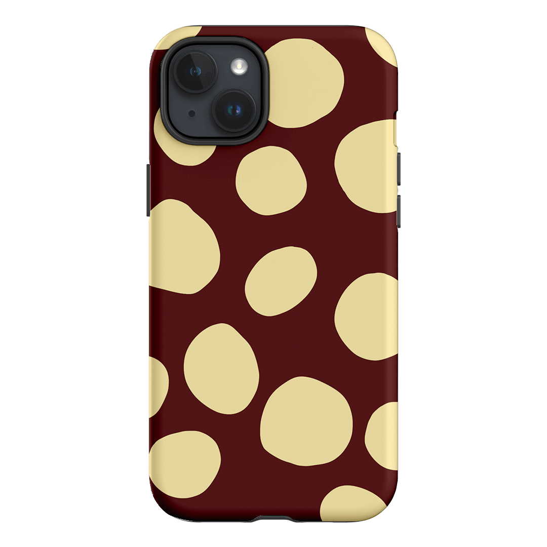 Pebbles Burgundy Butter Printed Phone Cases iPhone 15 Plus / Armoured by Veronica Tucker - The Dairy