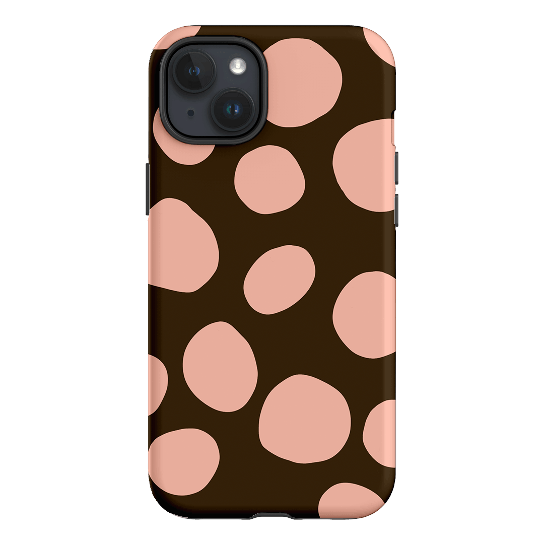 Pebbles Chocolate Pink Printed Phone Cases iPhone 15 Plus / Armoured by Veronica Tucker - The Dairy