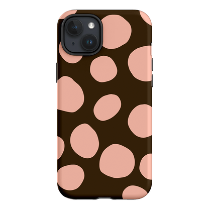 Pebbles Chocolate Pink Printed Phone Cases iPhone 15 Plus / Armoured by Veronica Tucker - The Dairy