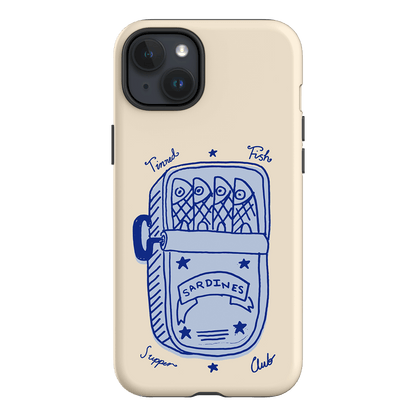 Sardine Social Blue Printed Phone Cases iPhone 15 Plus / Armoured by The Dairy - The Dairy