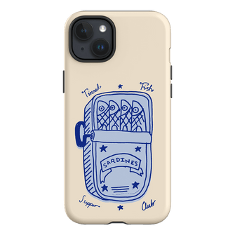Sardine Social Blue Printed Phone Cases iPhone 15 Plus / Armoured by The Dairy - The Dairy