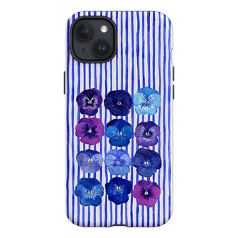 Striped Pansies Printed Phone Cases iPhone 15 Plus / Armoured by Kayla Henley - The Dairy