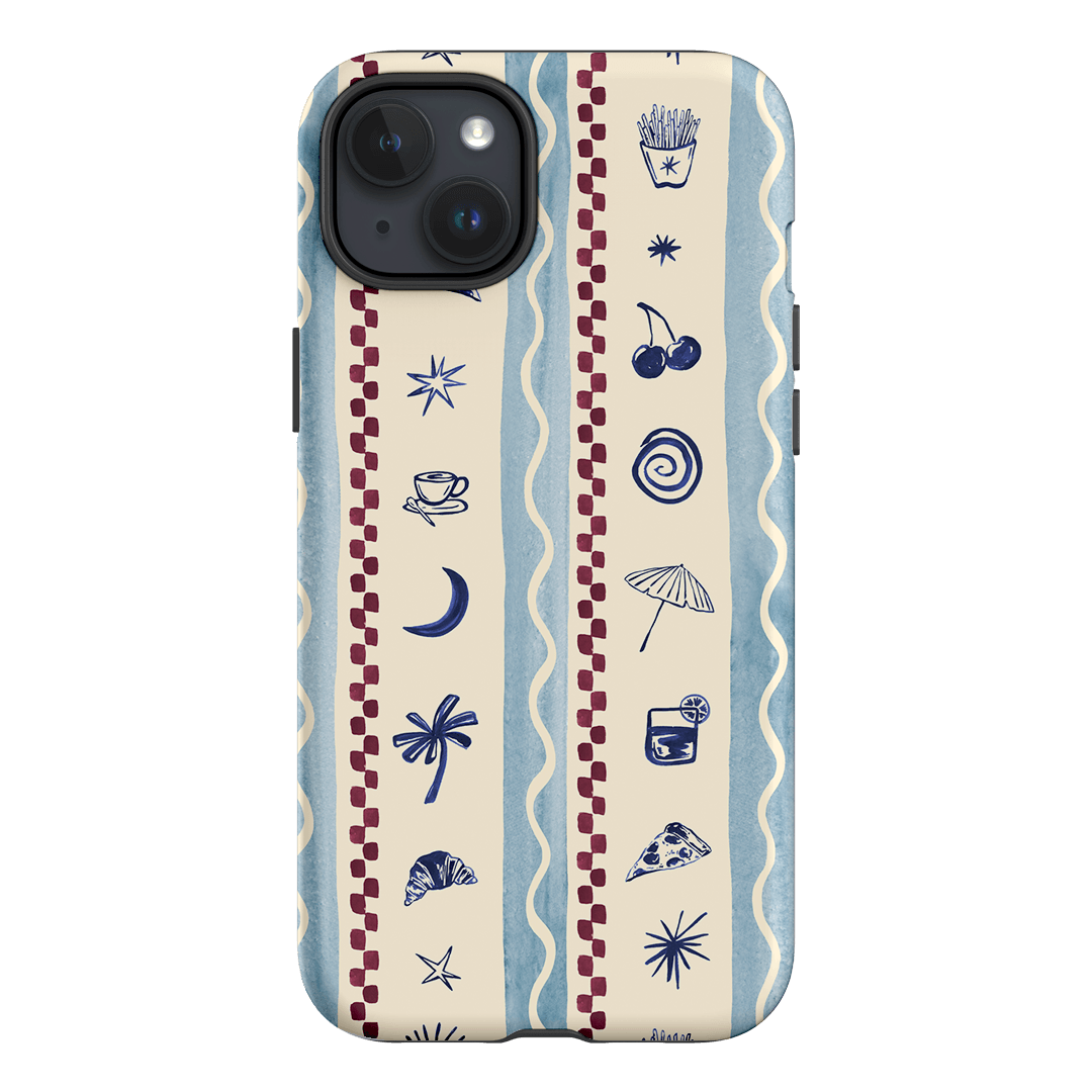 Summer Snacks Blue Printed Phone Cases iPhone 15 Plus / Armoured by Charlie Taylor - The Dairy