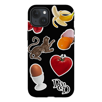Sunday Stickers Black Printed Phone Cases iPhone 15 Plus / Armoured by Desmond & Dempsey - The Dairy