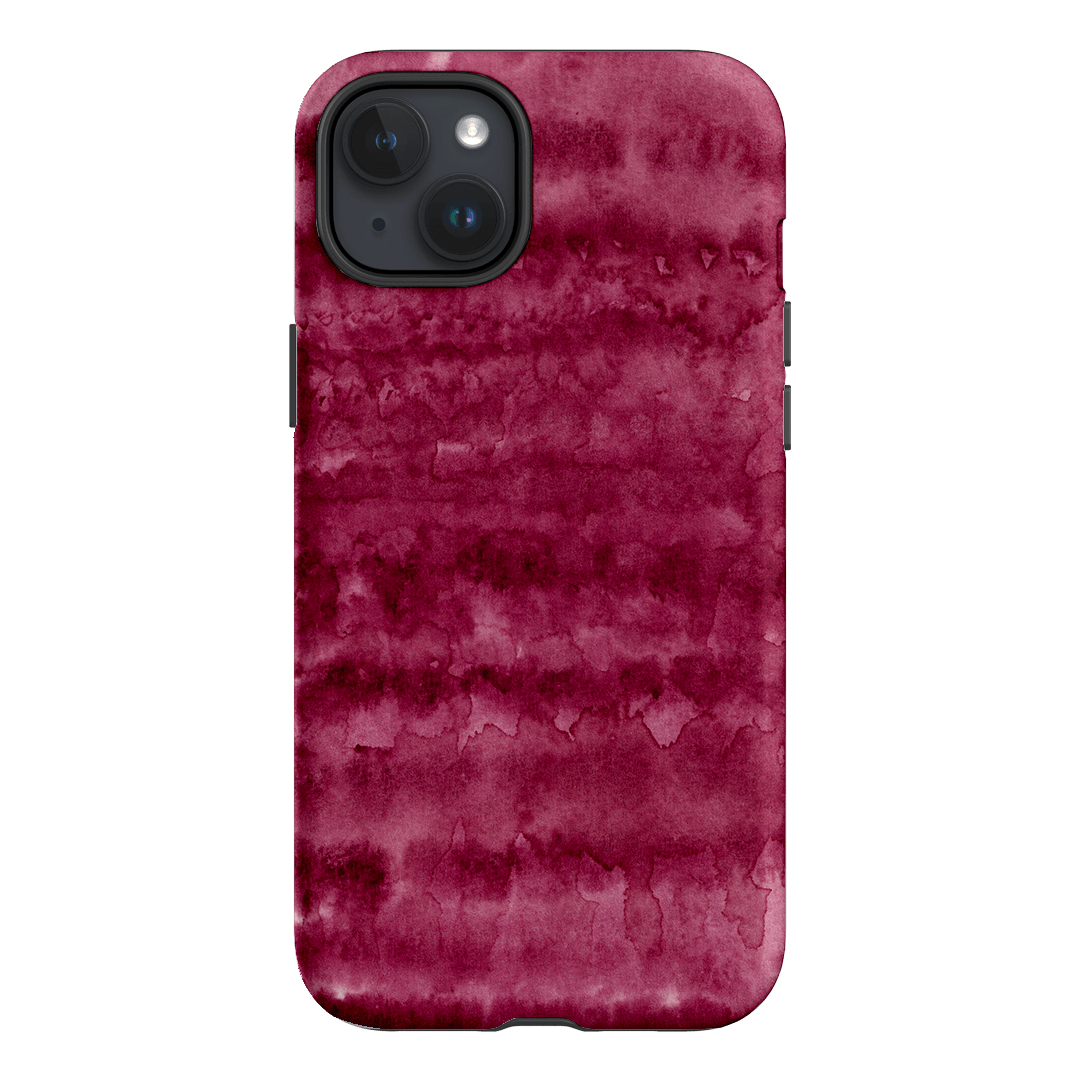 Watercolour Stripes Burgundy Printed Phone Cases iPhone 15 Plus / Armoured by The Dairy - The Dairy