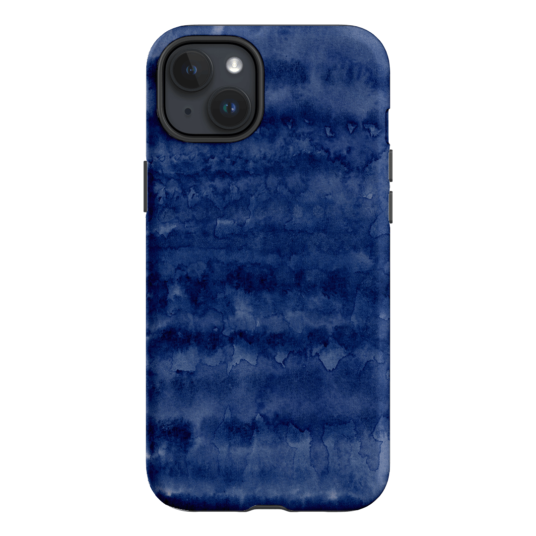 Watercolour Stripes Navy Printed Phone Cases iPhone 15 Plus / Armoured by The Dairy - The Dairy