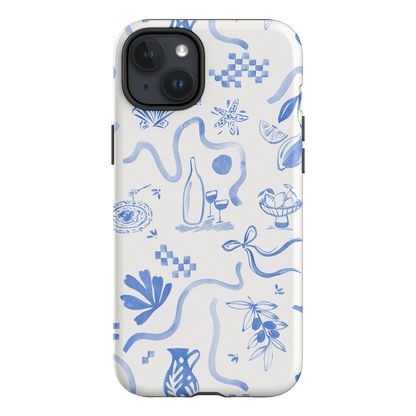Mediterranean Wave Printed Phone Cases iPhone 15 Plus / Armoured by Charlie Taylor - The Dairy