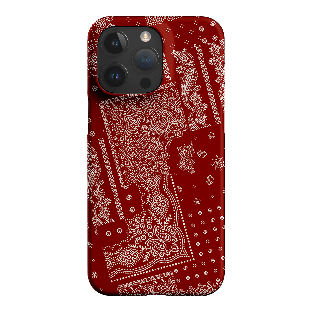 Paisley Crimson Printed Phone Cases iPhone 15 Pro Max / Snap by The Dairy - The Dairy