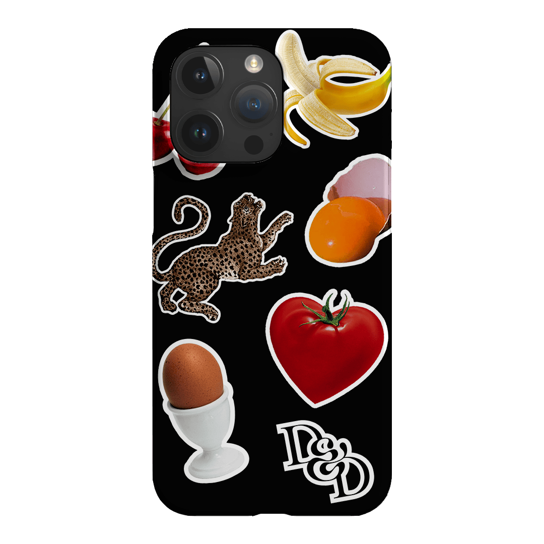 Sunday Stickers Black Printed Phone Cases iPhone 15 Pro Max / Snap by Desmond & Dempsey - The Dairy
