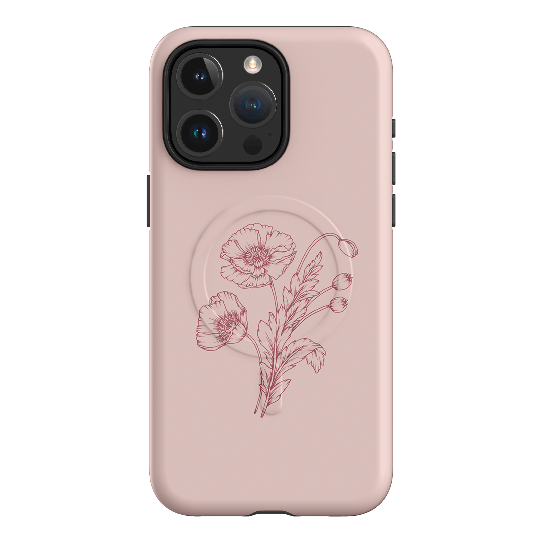 Blush Poppies Printed Phone Cases iPhone 15 Pro Max / Armoured MagSafe by Typoflora - The Dairy