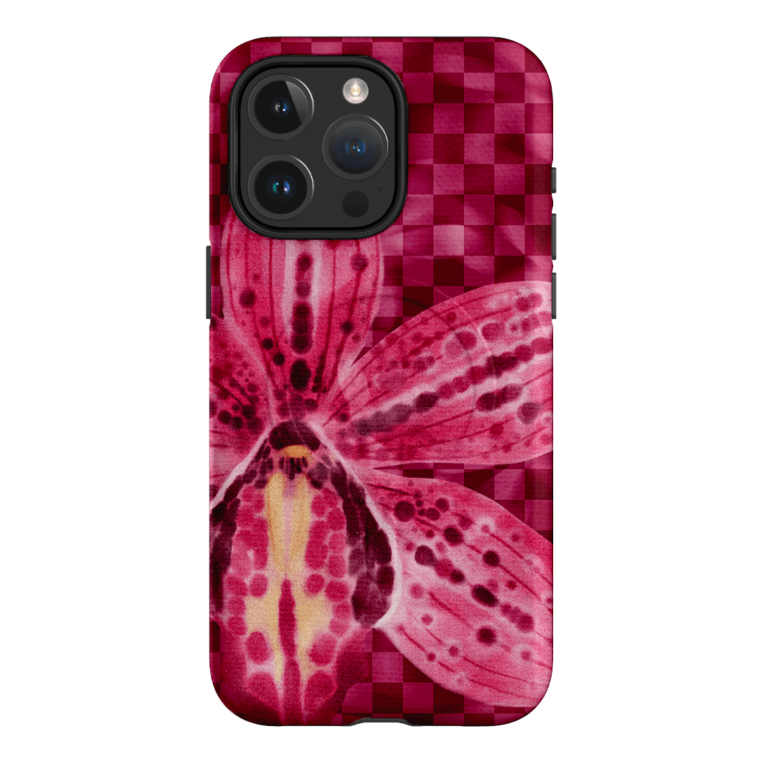 Check Orchid Printed Phone Cases iPhone 15 Pro Max / Armoured MagSafe by Sally Hungerford - The Dairy