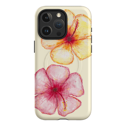 Hibiscus Flower Yellow Printed Phone Cases iPhone 15 Pro Max / Armoured MagSafe by BG. Studio - The Dairy