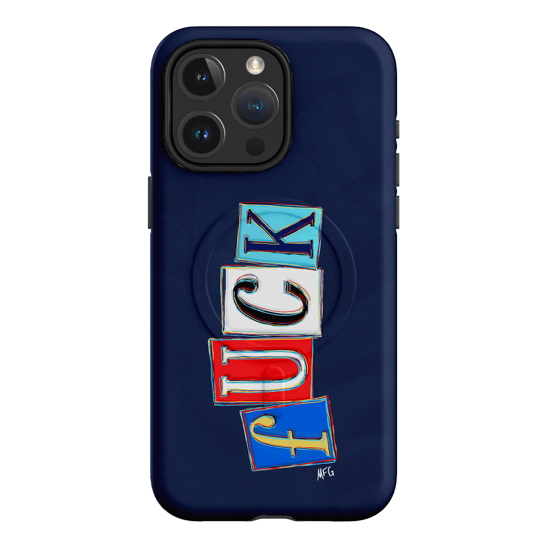 Lil Fcks Blue Printed Phone Cases iPhone 15 Pro Max / Armoured MagSafe by Margarbs Art - The Dairy