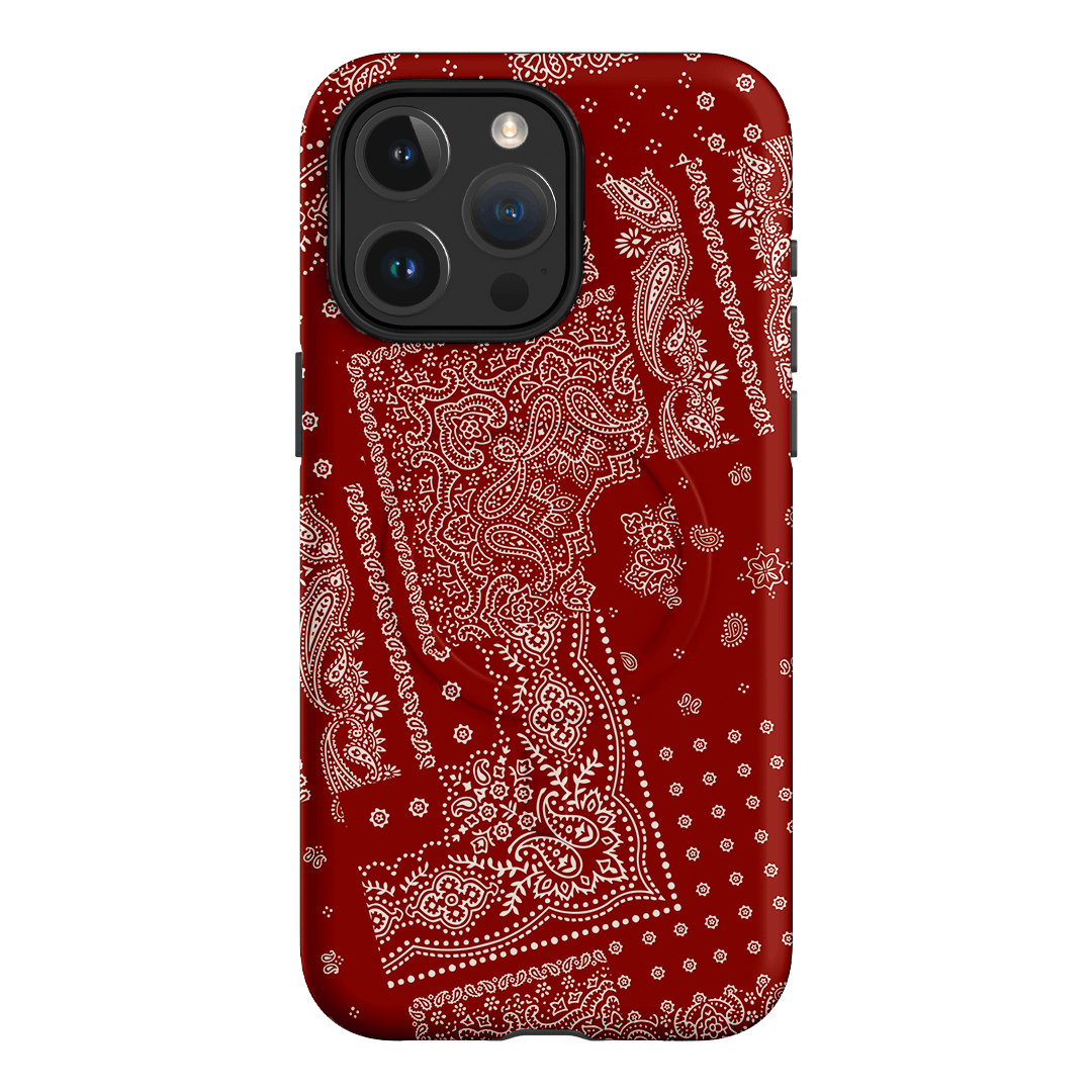Paisley Crimson Printed Phone Cases iPhone 15 Pro Max / Armoured MagSafe by The Dairy - The Dairy