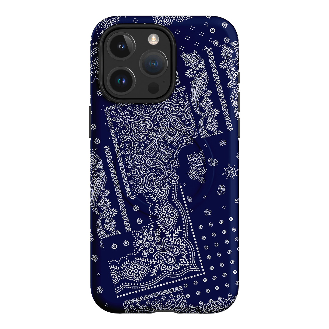 Paisley Indigo Printed Phone Cases iPhone 15 Pro Max / Armoured MagSafe by The Dairy - The Dairy