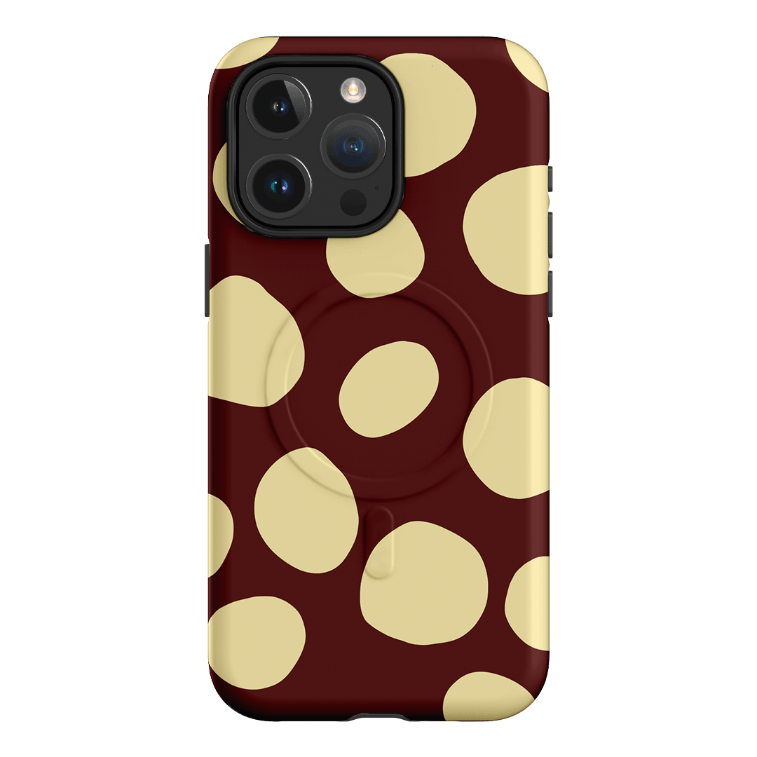 Pebbles Burgundy Butter Printed Phone Cases iPhone 15 Pro Max / Armoured MagSafe by Veronica Tucker - The Dairy