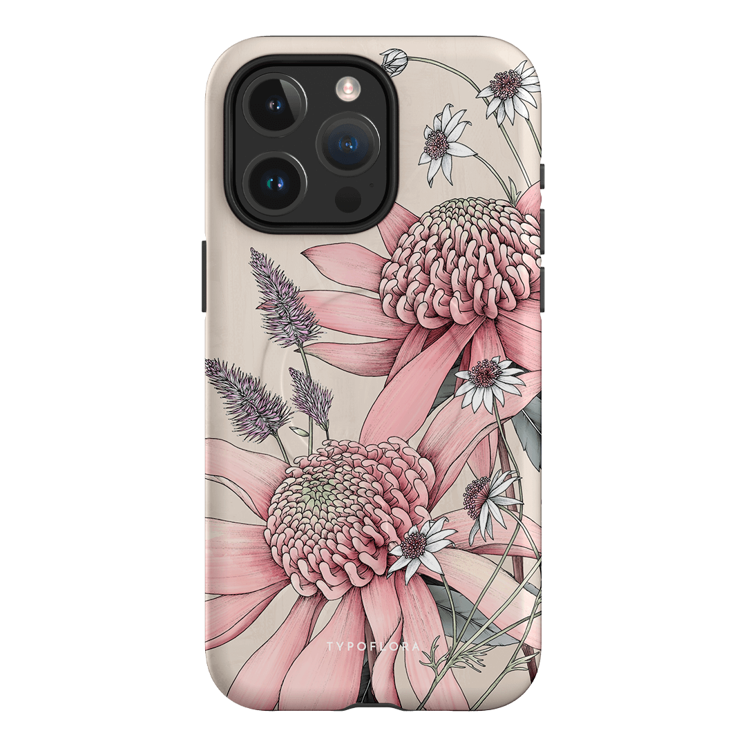 Pink Waratah Printed Phone Cases iPhone 15 Pro Max / Armoured MagSafe by Typoflora - The Dairy
