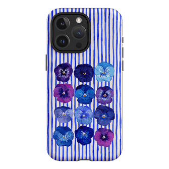 Striped Pansies Printed Phone Cases iPhone 15 Pro Max / Armoured MagSafe by Kayla Henley - The Dairy