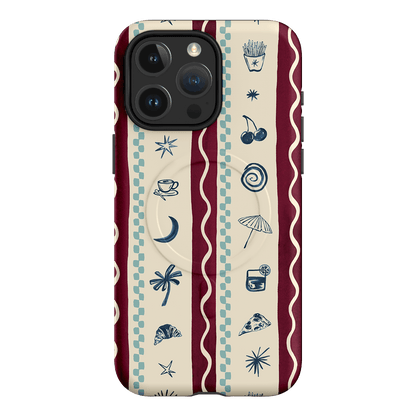 Summer Snacks Burgundy Printed Phone Cases iPhone 15 Pro Max / Armoured MagSafe by Charlie Taylor - The Dairy